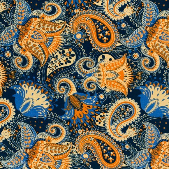 Lularoe Irma Paisley High & Low Tunic Top XS Short Sleeve Blue Orange Peach - Picture 6 of 10